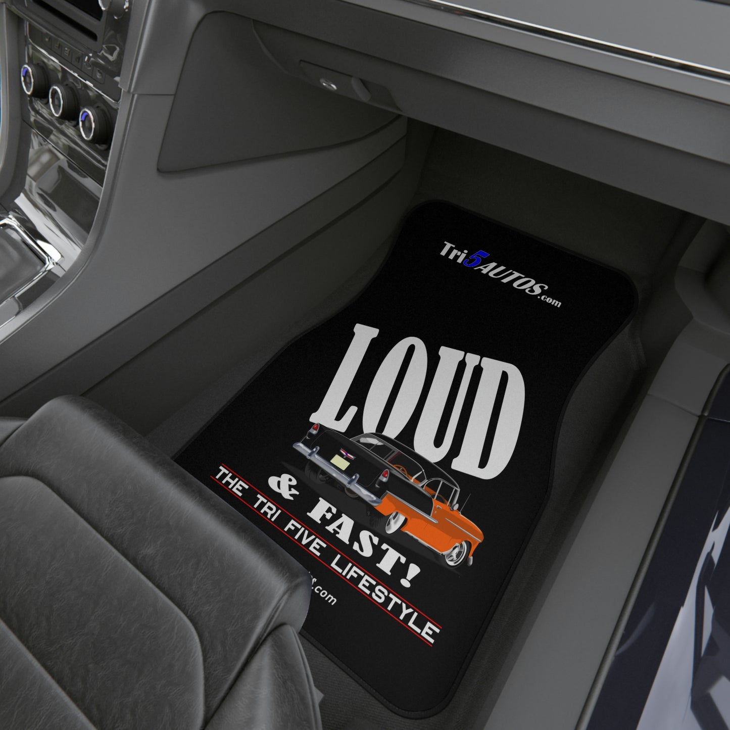 55 LOUD & Fast! - Two Tone Chev Front Car Mats (2x Front)