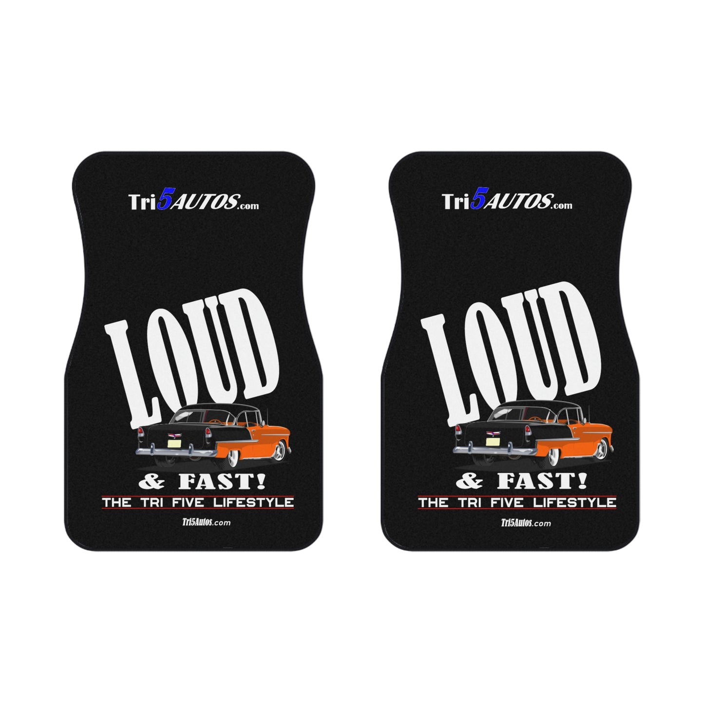 55 LOUD & Fast! - Two Tone Chev Front Car Mats (2x Front)
