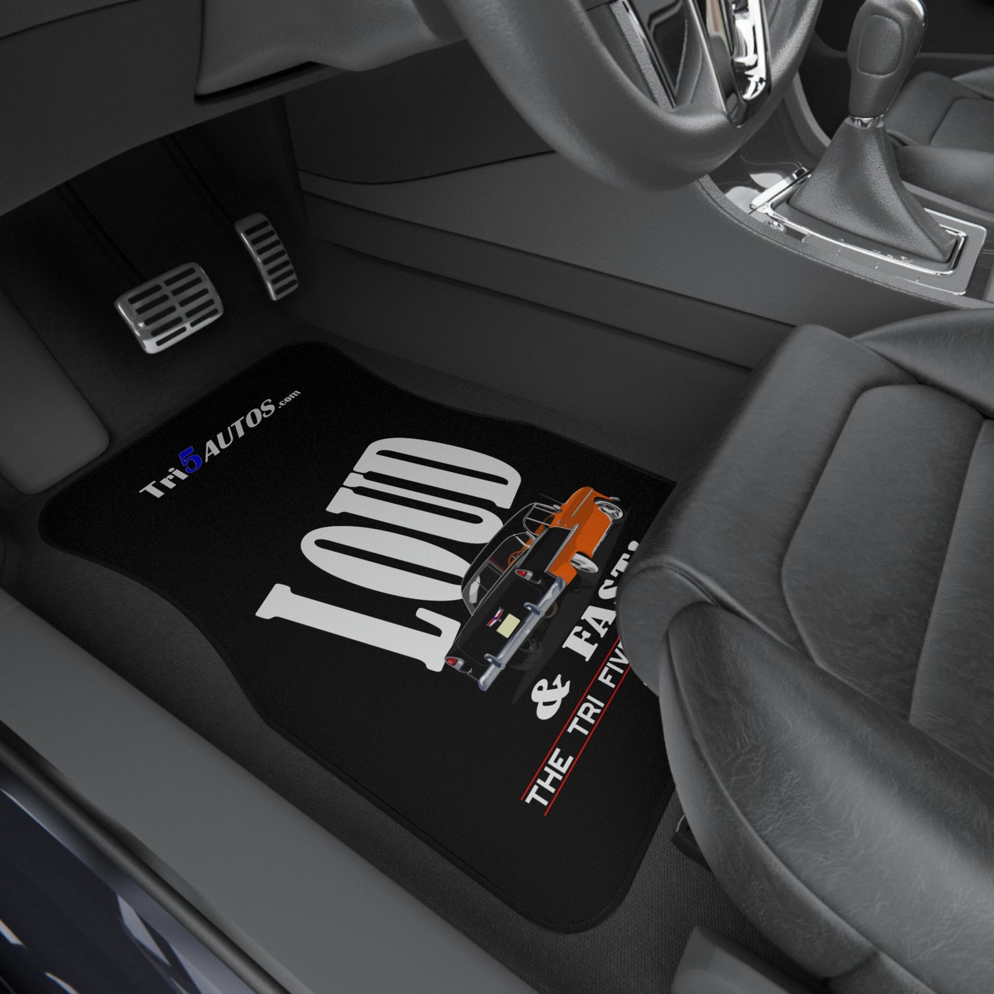 55 LOUD & Fast! - Two Tone Chev Front Car Mats (2x Front)
