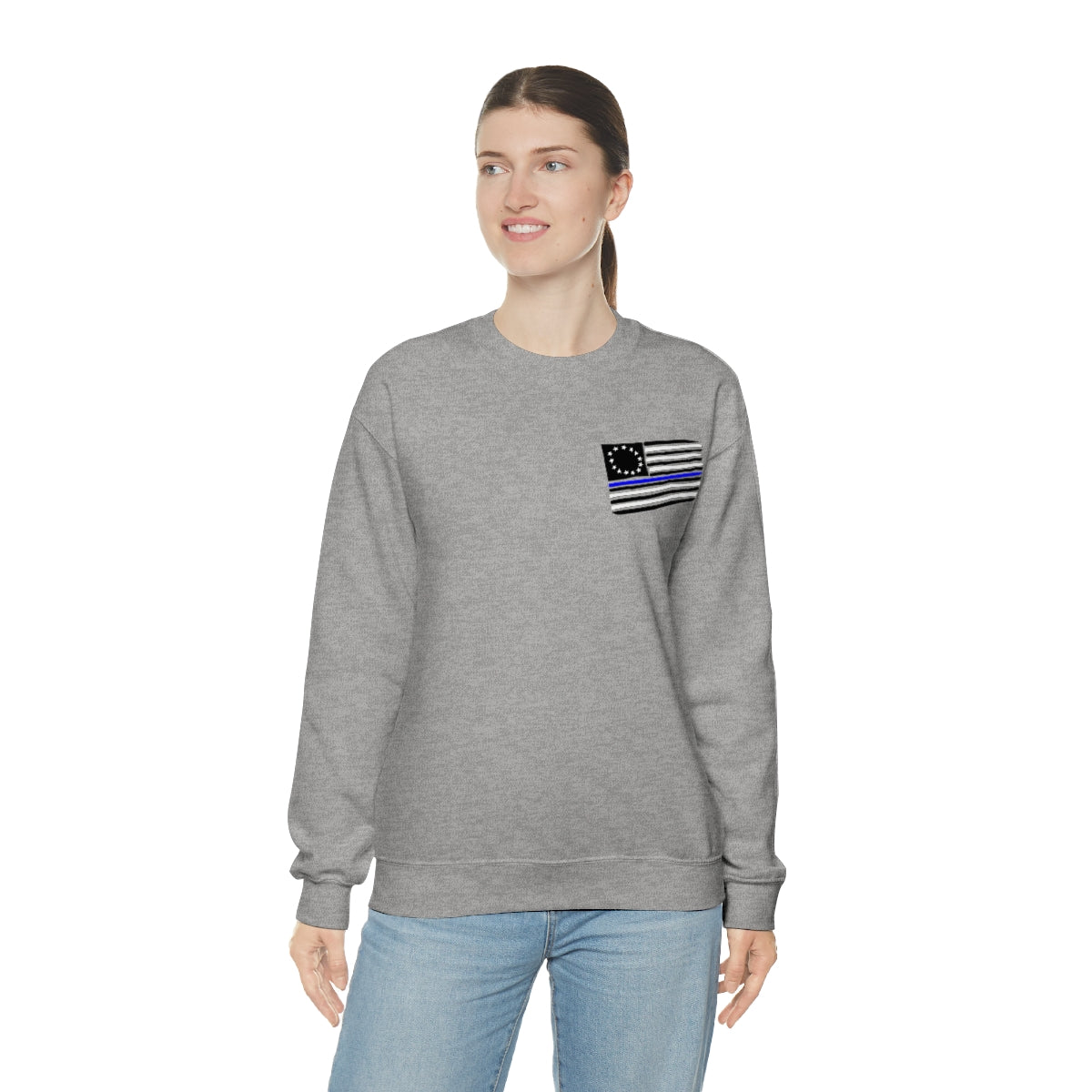 '57 Blue Bel Air - Peace Officers Thin Blue Line - Unisex Heavy Blend™ Crewneck Sweatshirt