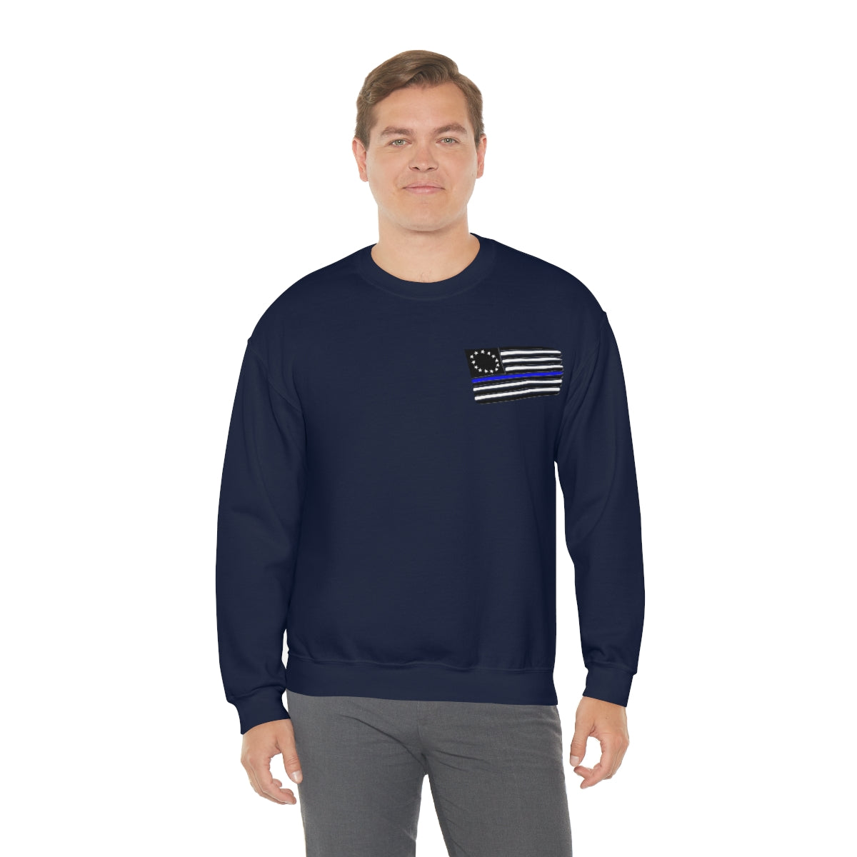 '57 Blue Bel Air - Peace Officers Thin Blue Line - Unisex Heavy Blend™ Crewneck Sweatshirt