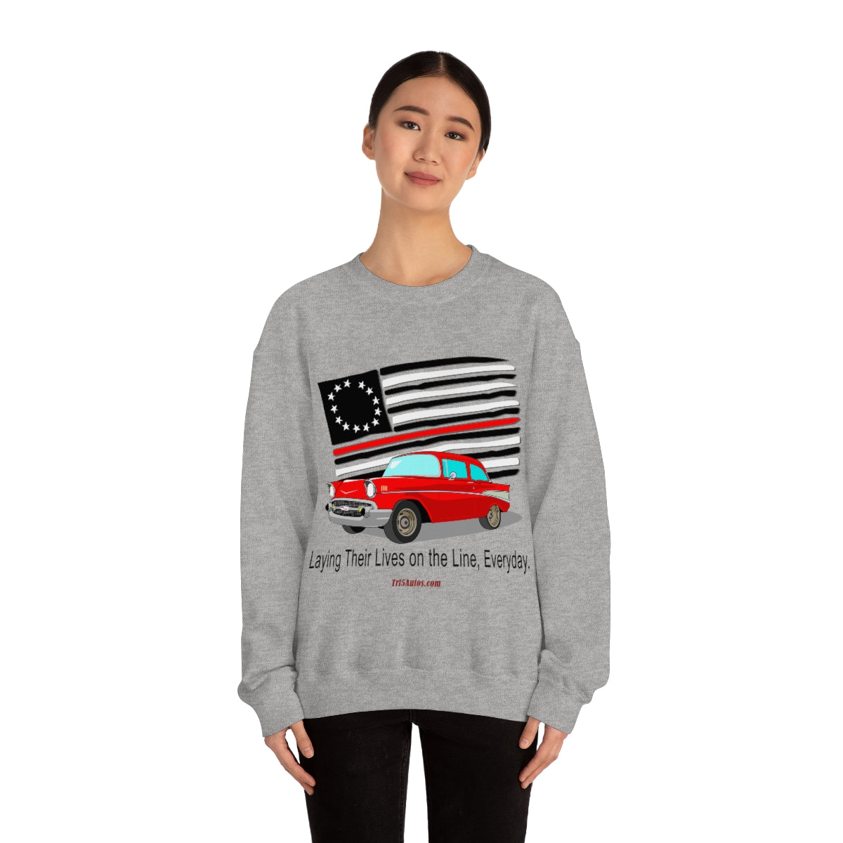 '57 Nomad Firefighter's Thin Red Line Unisex Heavy Blend™ Crewneck Sweatshirt