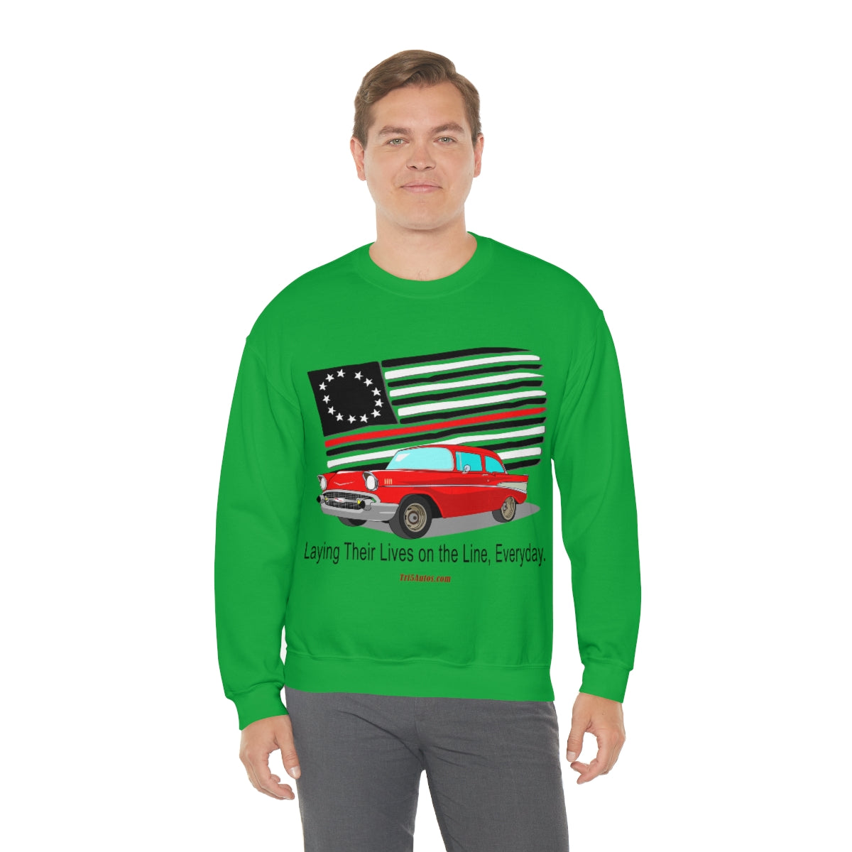 '57 Nomad Firefighter's Thin Red Line Unisex Heavy Blend™ Crewneck Sweatshirt