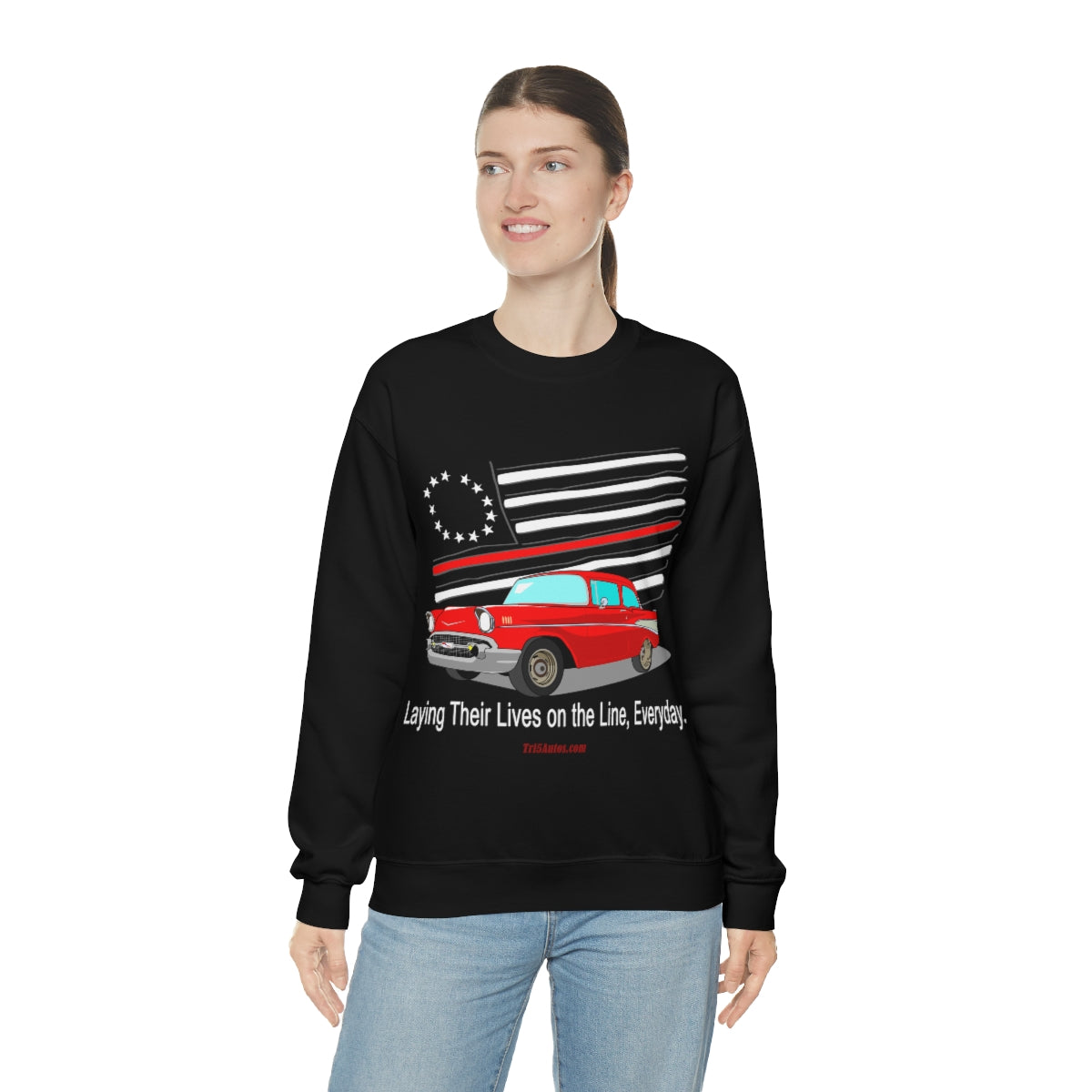 '57 Nomad Firefighter's Thin Red Line Unisex Heavy Blend™ Crewneck Sweatshirt