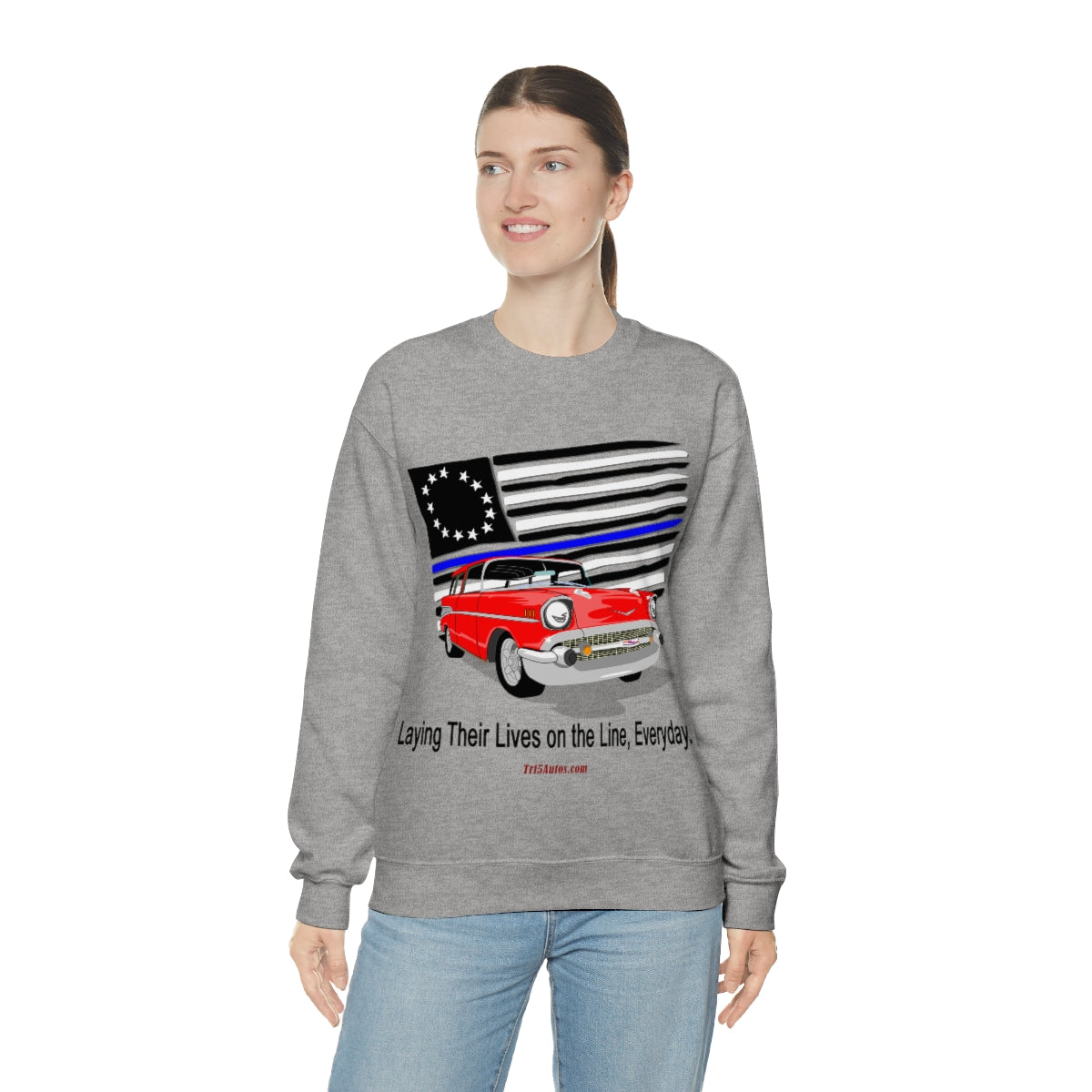 '57 Nomad Thin Blue Line Unisex Heavy Blend™ Crewneck Sweatshirt