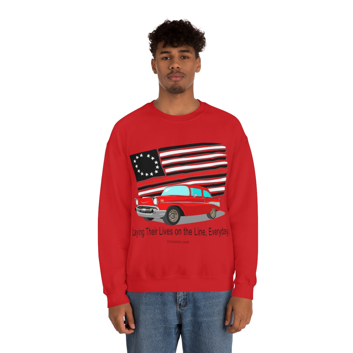 '57 Nomad Firefighter's Thin Red Line Unisex Heavy Blend™ Crewneck Sweatshirt