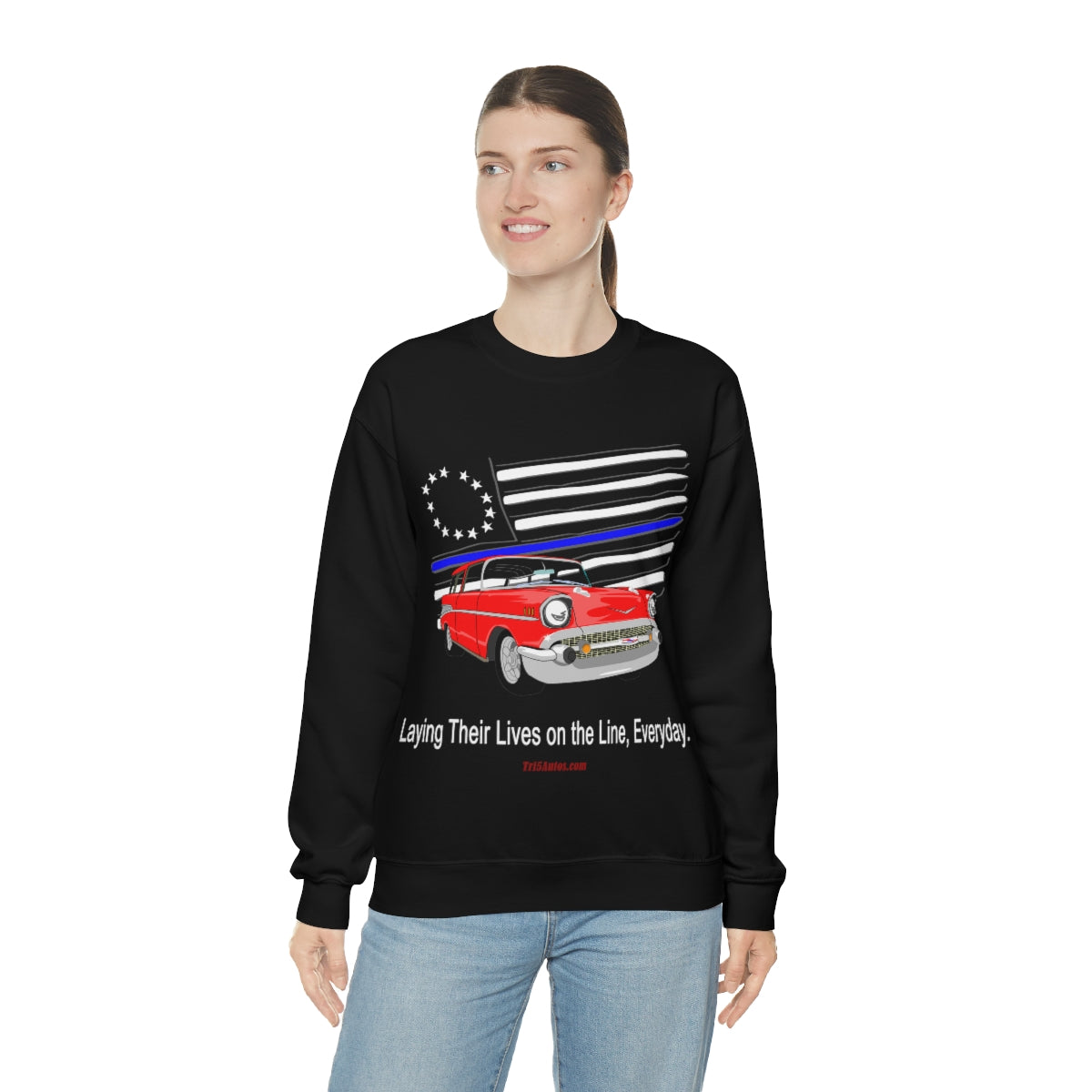 '57 Nomad Thin Blue Line Unisex Heavy Blend™ Crewneck Sweatshirt