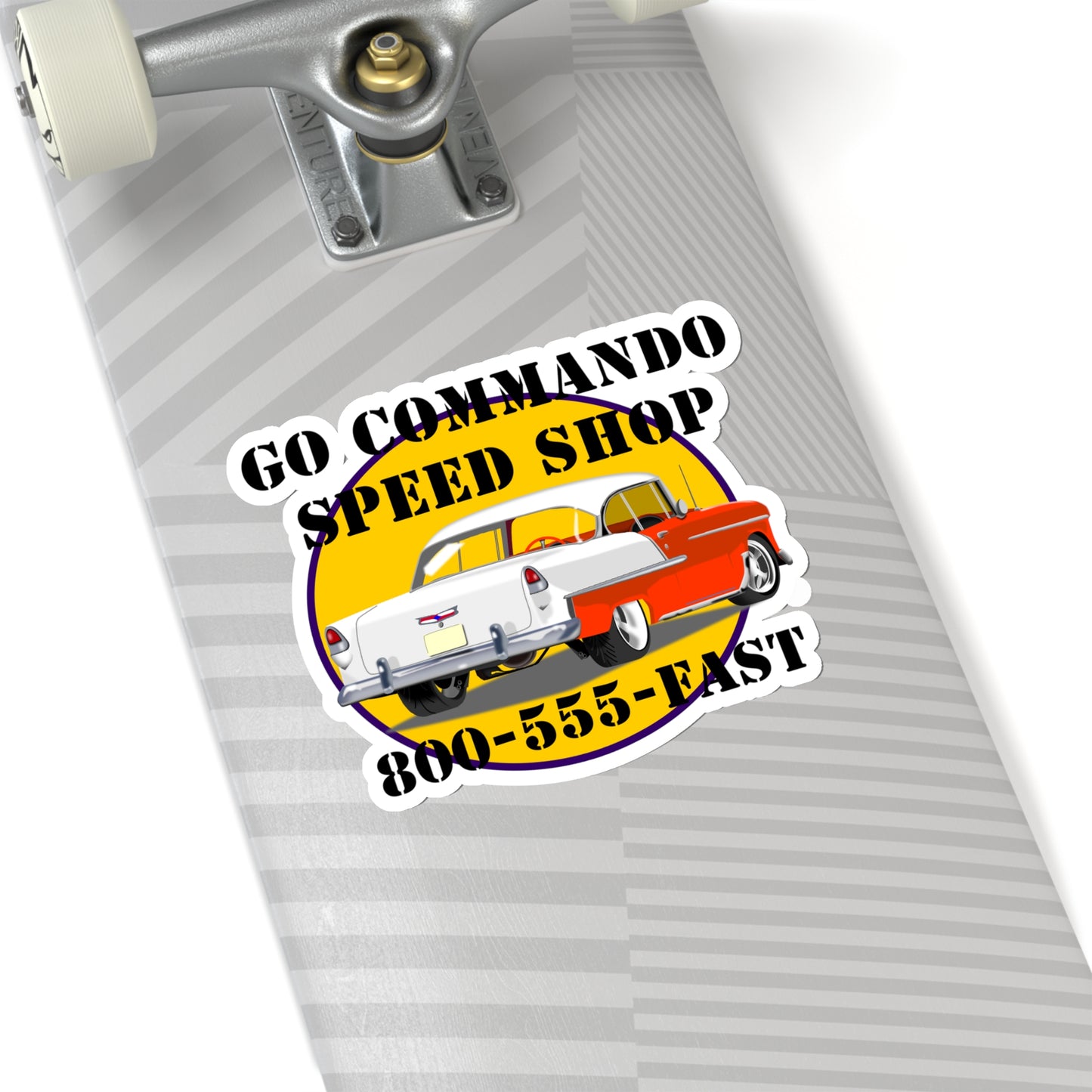 55 Orange Go Commando Speed Shop - Kiss-Cut Stickers