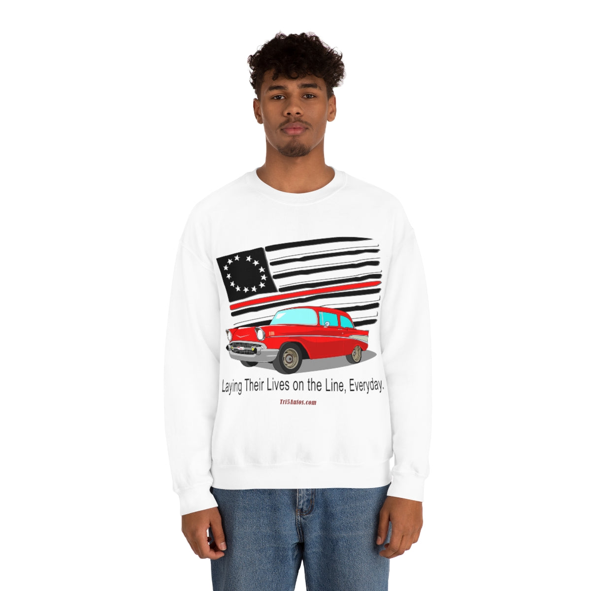 '57 Nomad Firefighter's Thin Red Line Unisex Heavy Blend™ Crewneck Sweatshirt