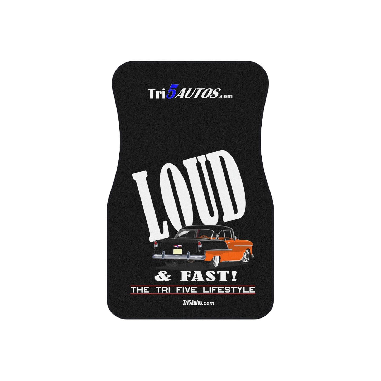 55 LOUD & Fast!  - Two Tone Chev Front Car Mats (2x Front)