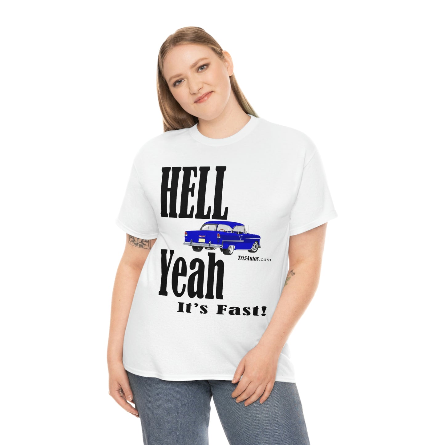 55 Blue Hell Yeah Unisex Heavy Cotton Tee