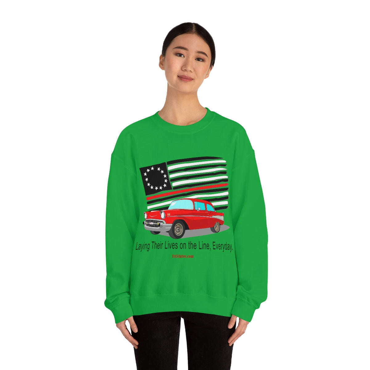 '57 Nomad Firefighter's Thin Red Line Unisex Heavy Blend™ Crewneck Sweatshirt