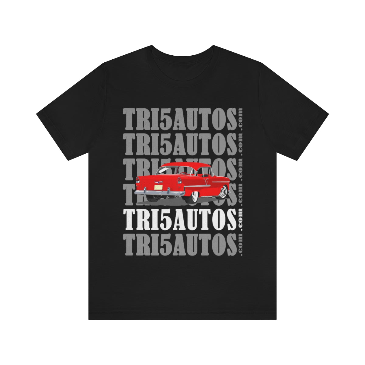 55 Red Tri5Autos T - Unisex Jersey Short Sleeve Tee