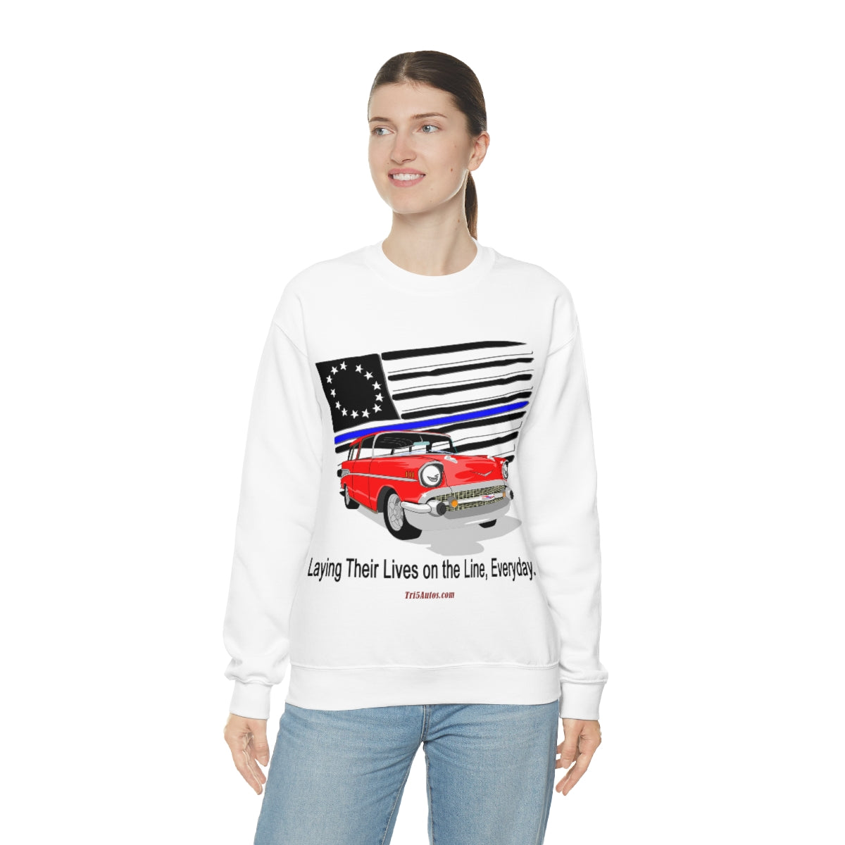 '57 Nomad Thin Blue Line Unisex Heavy Blend™ Crewneck Sweatshirt