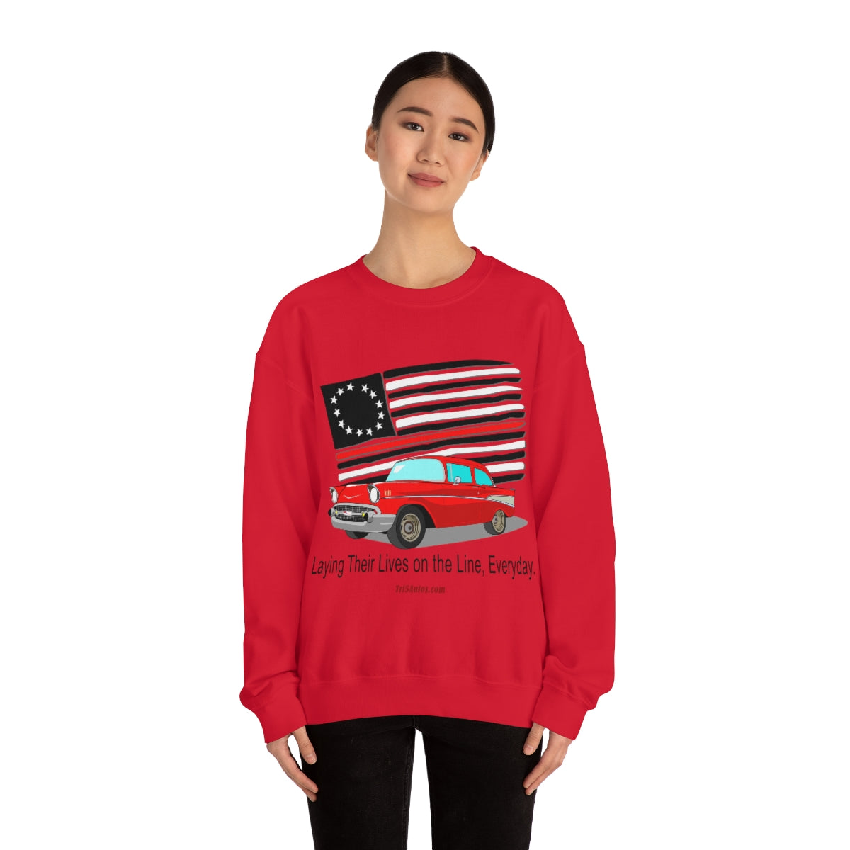 '57 Nomad Firefighter's Thin Red Line Unisex Heavy Blend™ Crewneck Sweatshirt