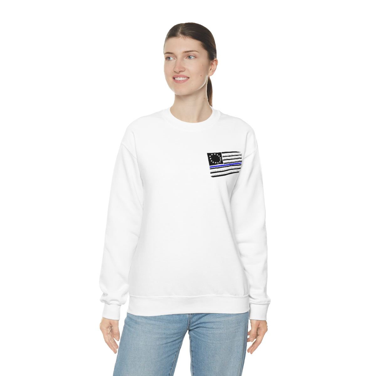 '57 Blue Bel Air - Peace Officers Thin Blue Line - Unisex Heavy Blend™ Crewneck Sweatshirt