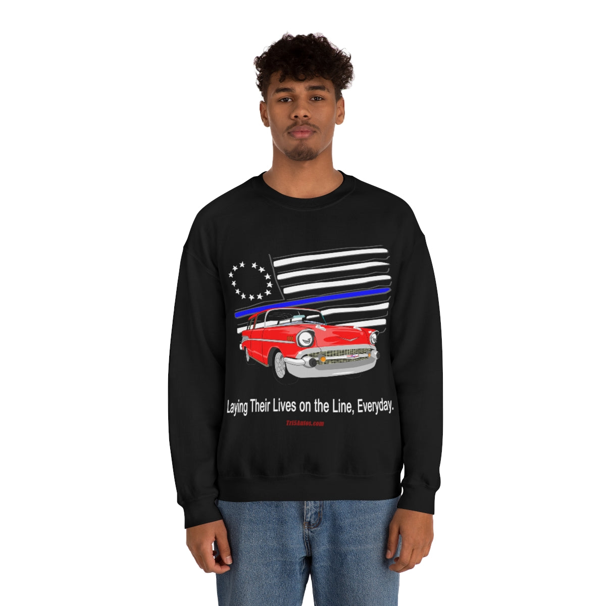 '57 Nomad Thin Blue Line Unisex Heavy Blend™ Crewneck Sweatshirt