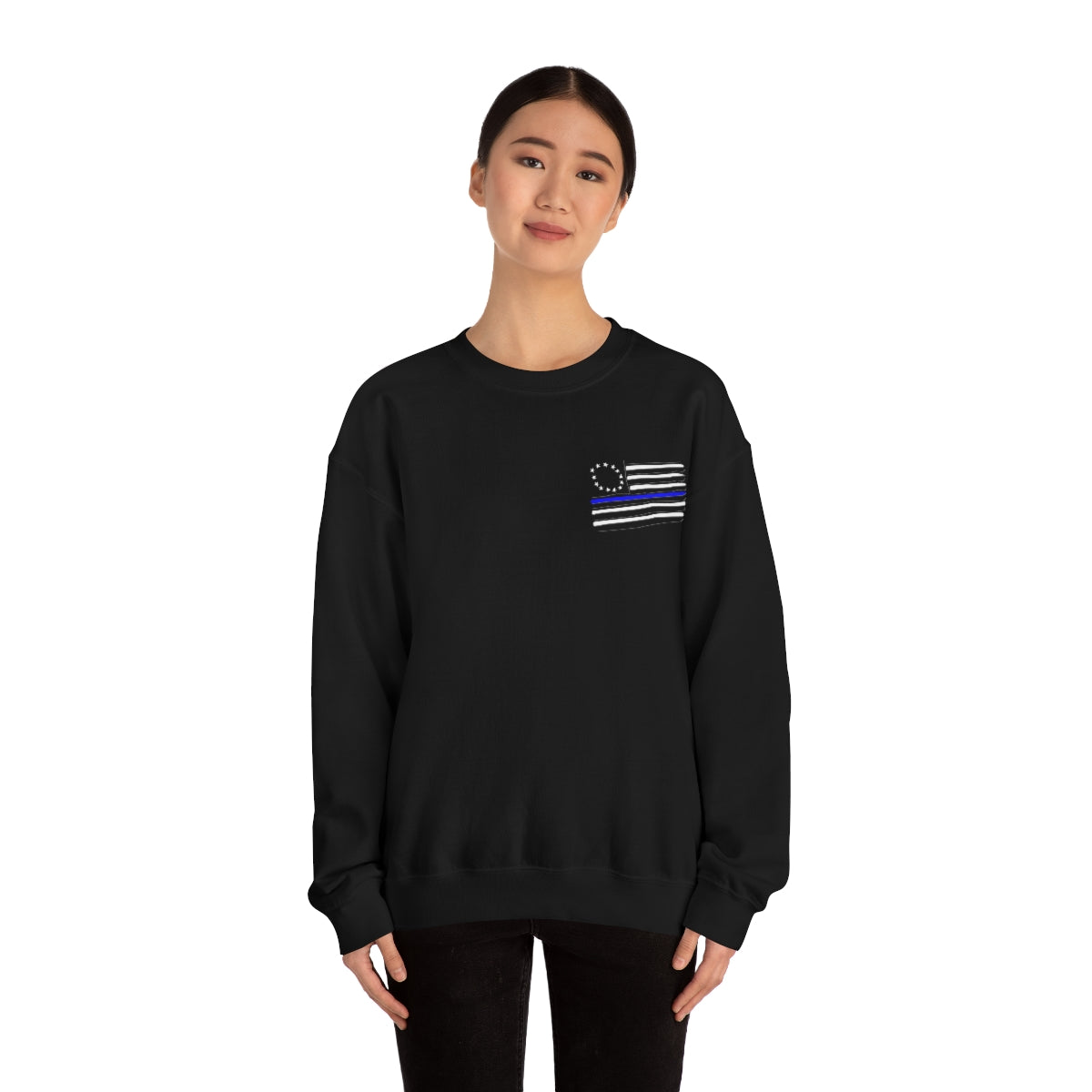 '57 Blue Bel Air - Peace Officers Thin Blue Line - Unisex Heavy Blend™ Crewneck Sweatshirt