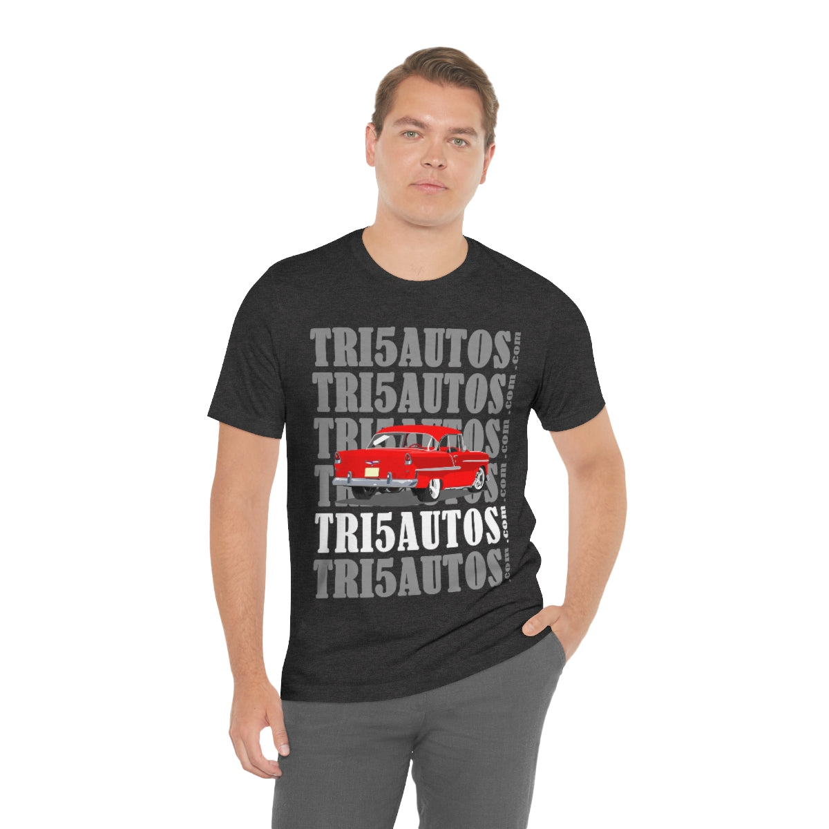 55 Red Tri5Autos T - Unisex Jersey Short Sleeve Tee