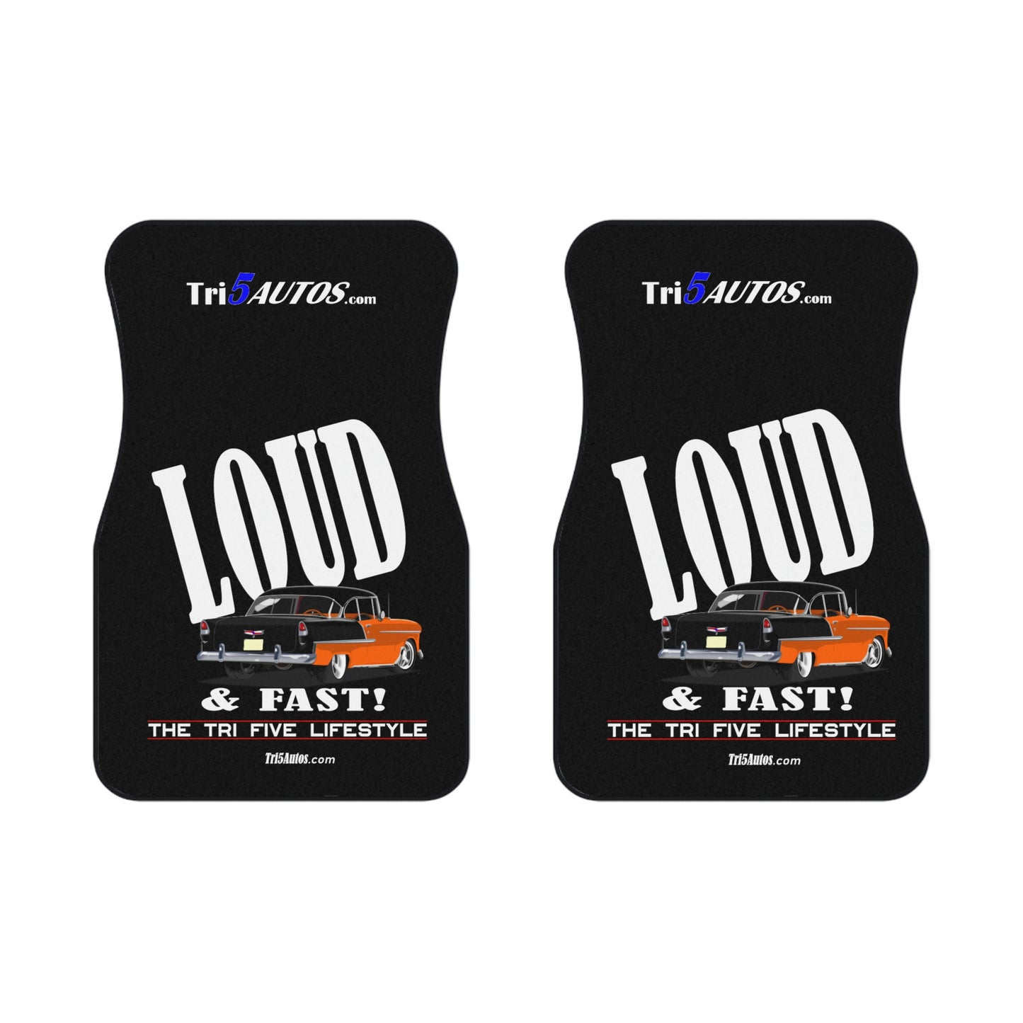 55 LOUD & Fast!  - Two Tone Chev Front Car Mats (2x Front)