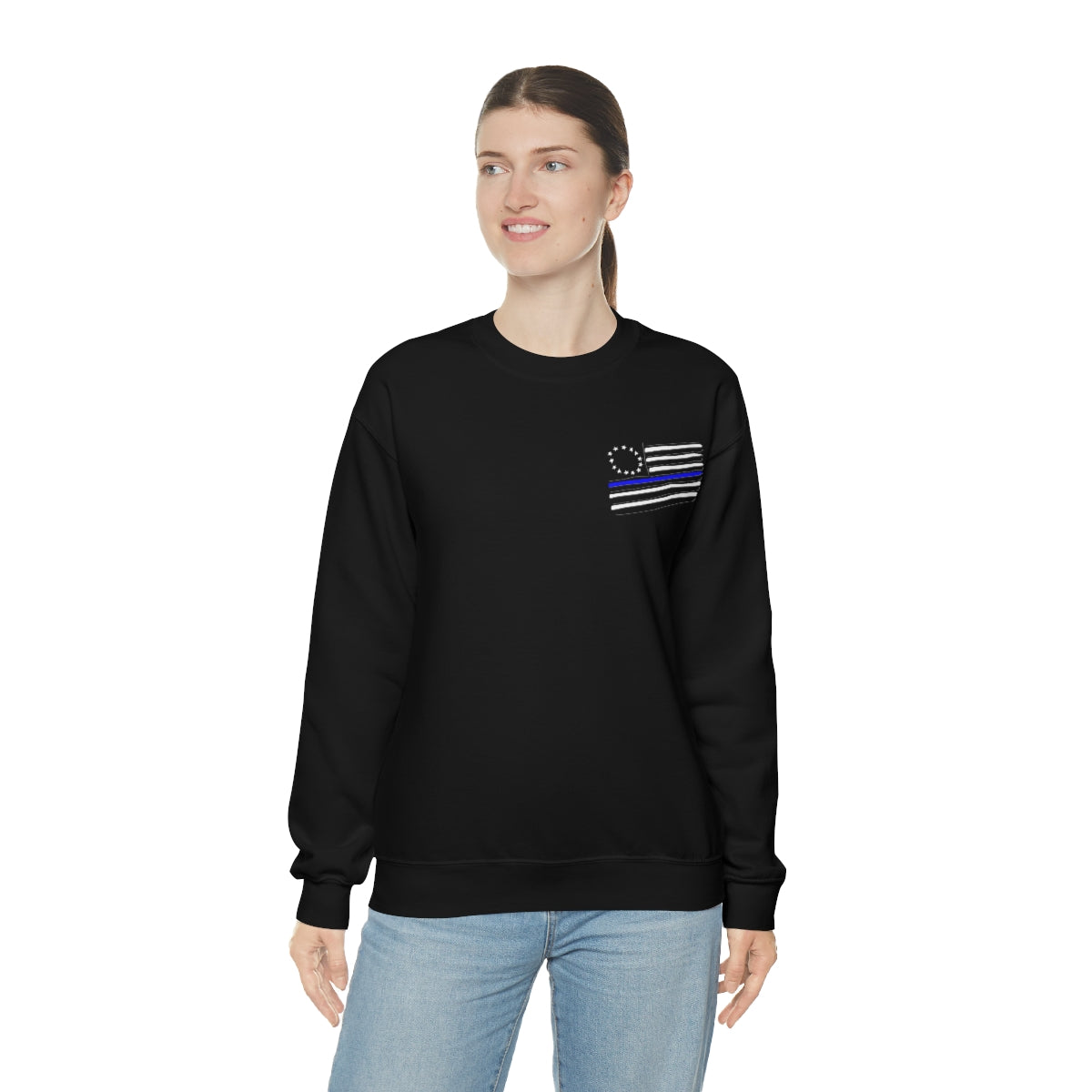 '57 Blue Bel Air - Peace Officers Thin Blue Line - Unisex Heavy Blend™ Crewneck Sweatshirt