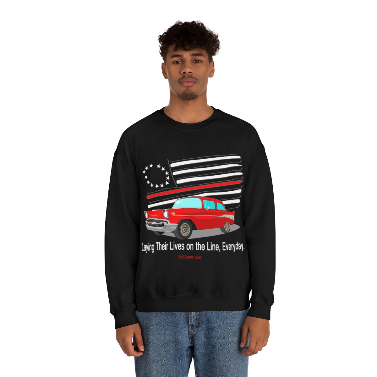 '57 Nomad Firefighter's Thin Red Line Unisex Heavy Blend™ Crewneck Sweatshirt