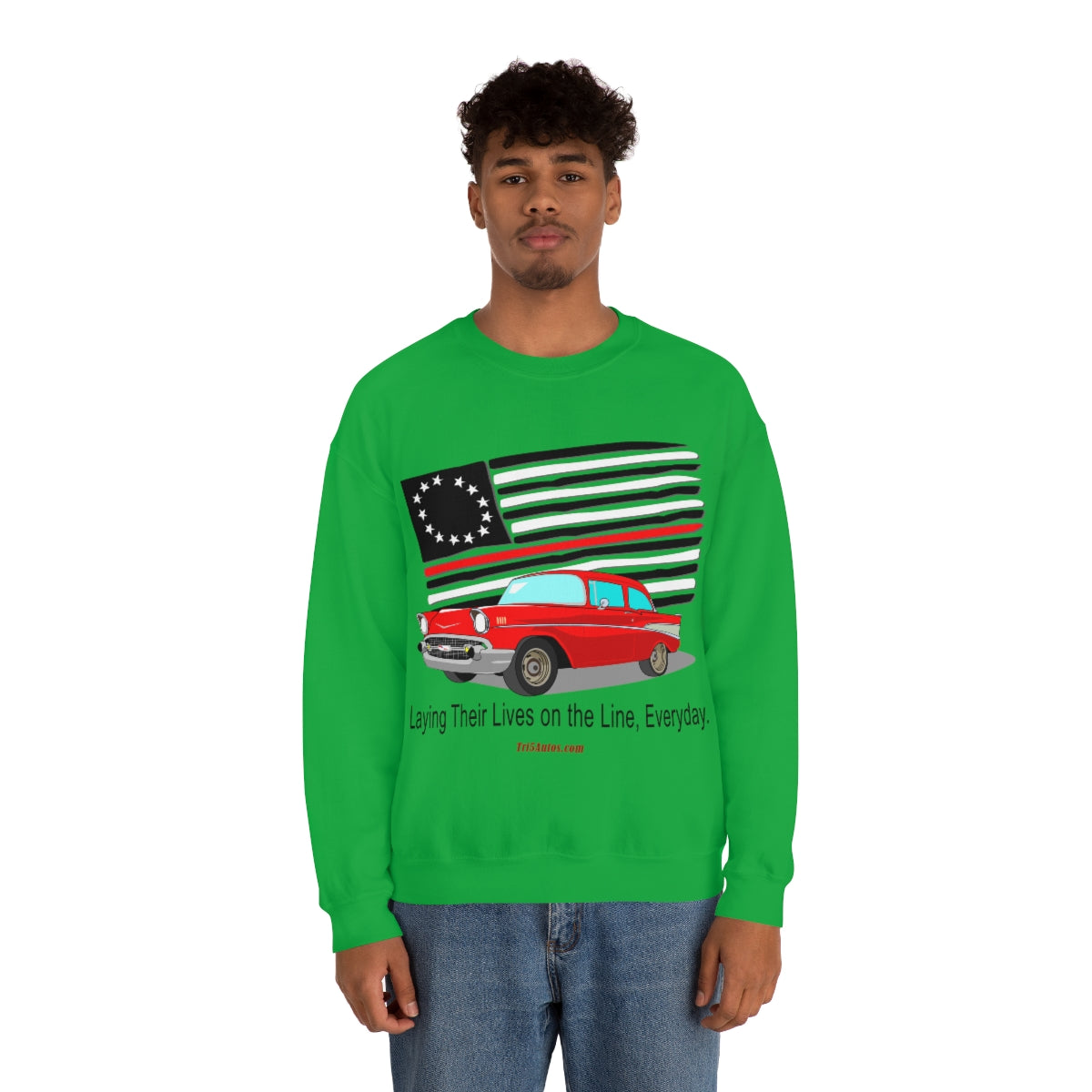 '57 Nomad Firefighter's Thin Red Line Unisex Heavy Blend™ Crewneck Sweatshirt