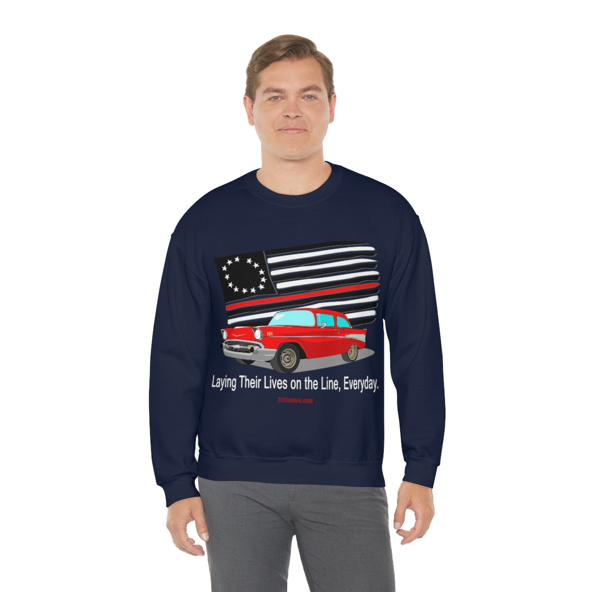 '57 Nomad Firefighter's Thin Red Line Unisex Heavy Blend™ Crewneck Sweatshirt