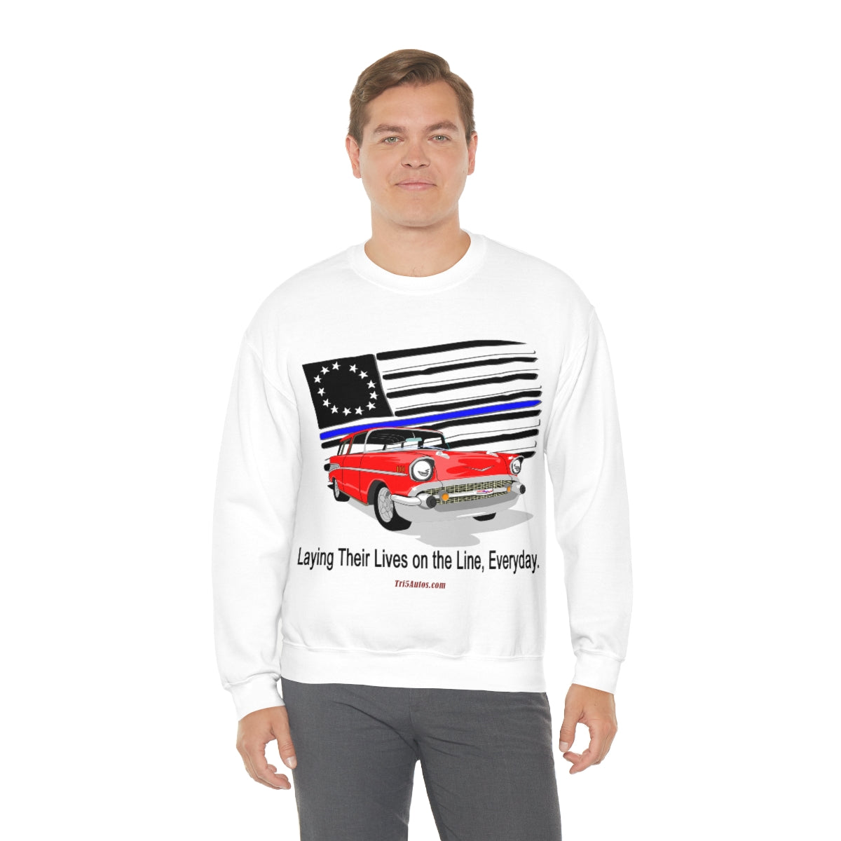 '57 Nomad Thin Blue Line Unisex Heavy Blend™ Crewneck Sweatshirt