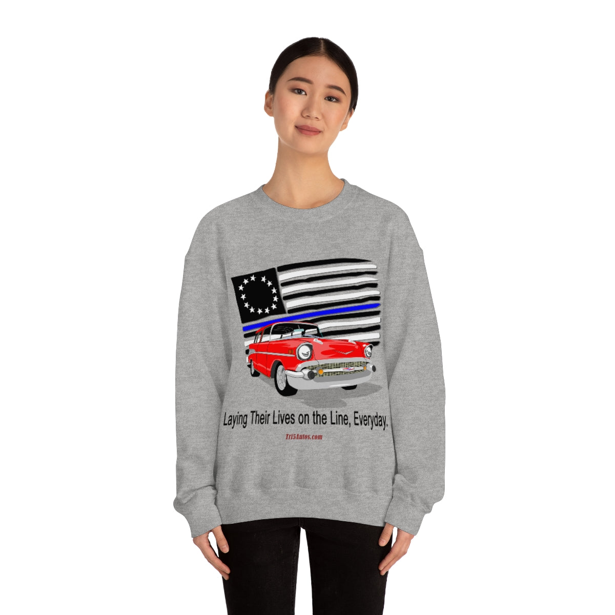 '57 Nomad Thin Blue Line Unisex Heavy Blend™ Crewneck Sweatshirt