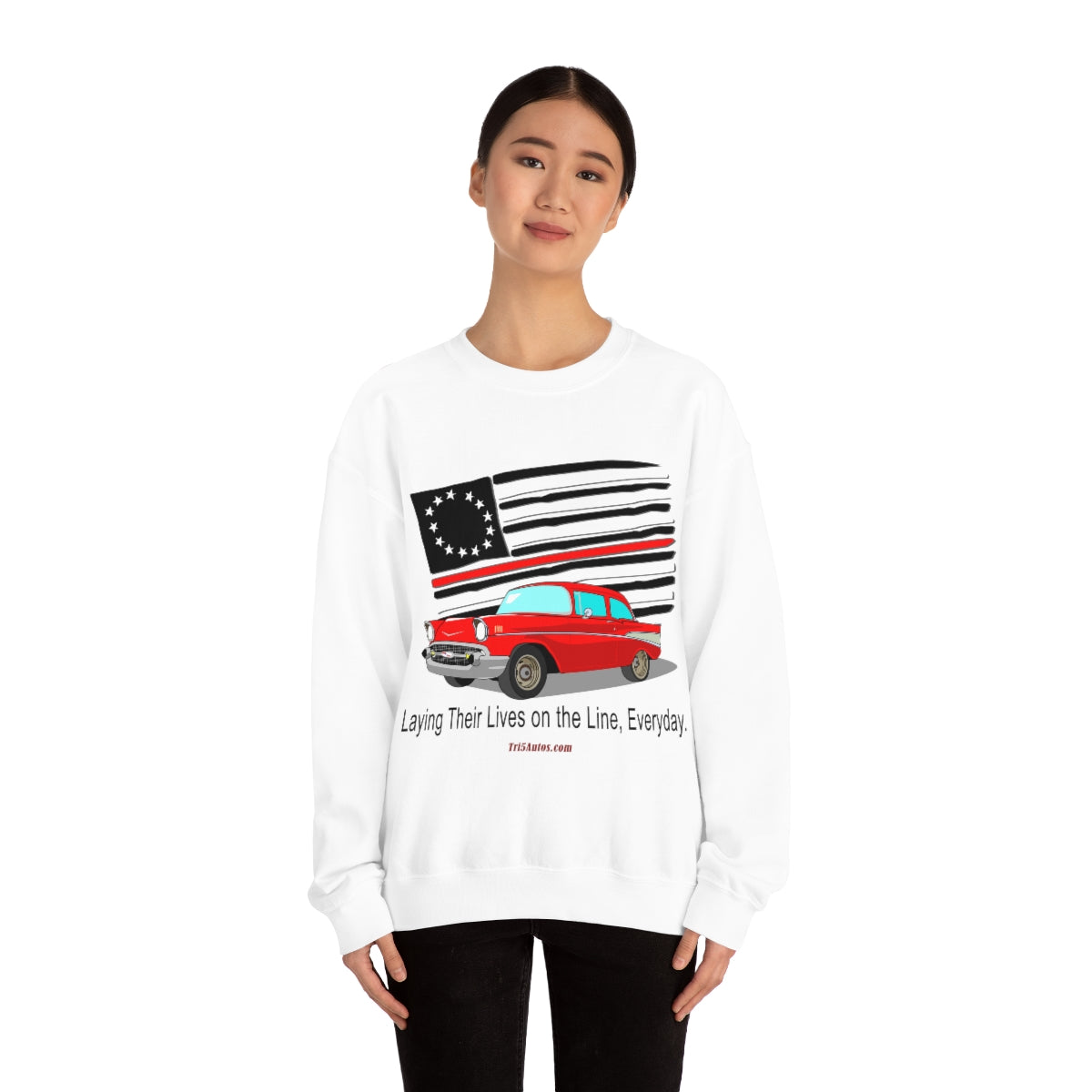 '57 Nomad Firefighter's Thin Red Line Unisex Heavy Blend™ Crewneck Sweatshirt