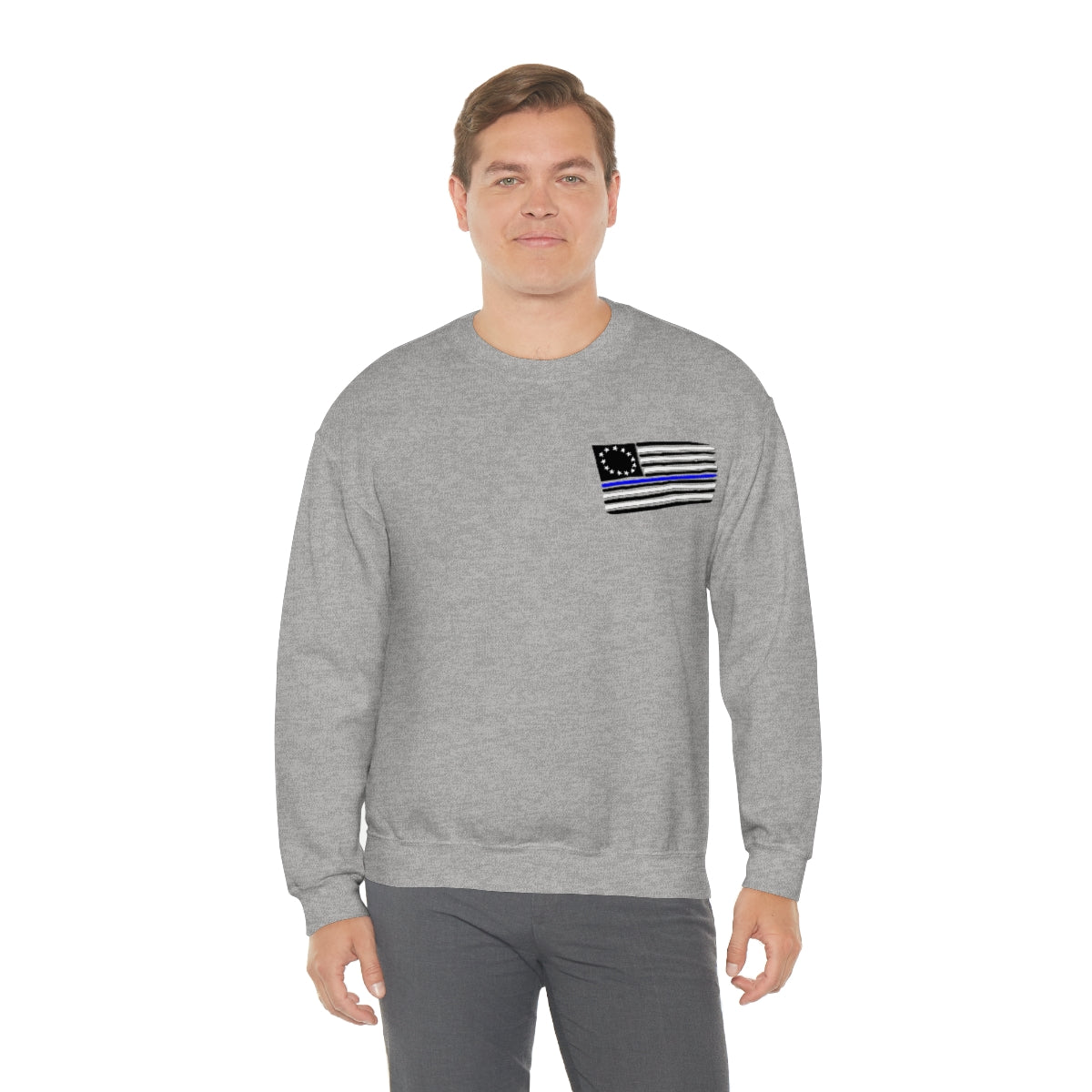 '57 Blue Bel Air - Peace Officers Thin Blue Line - Unisex Heavy Blend™ Crewneck Sweatshirt