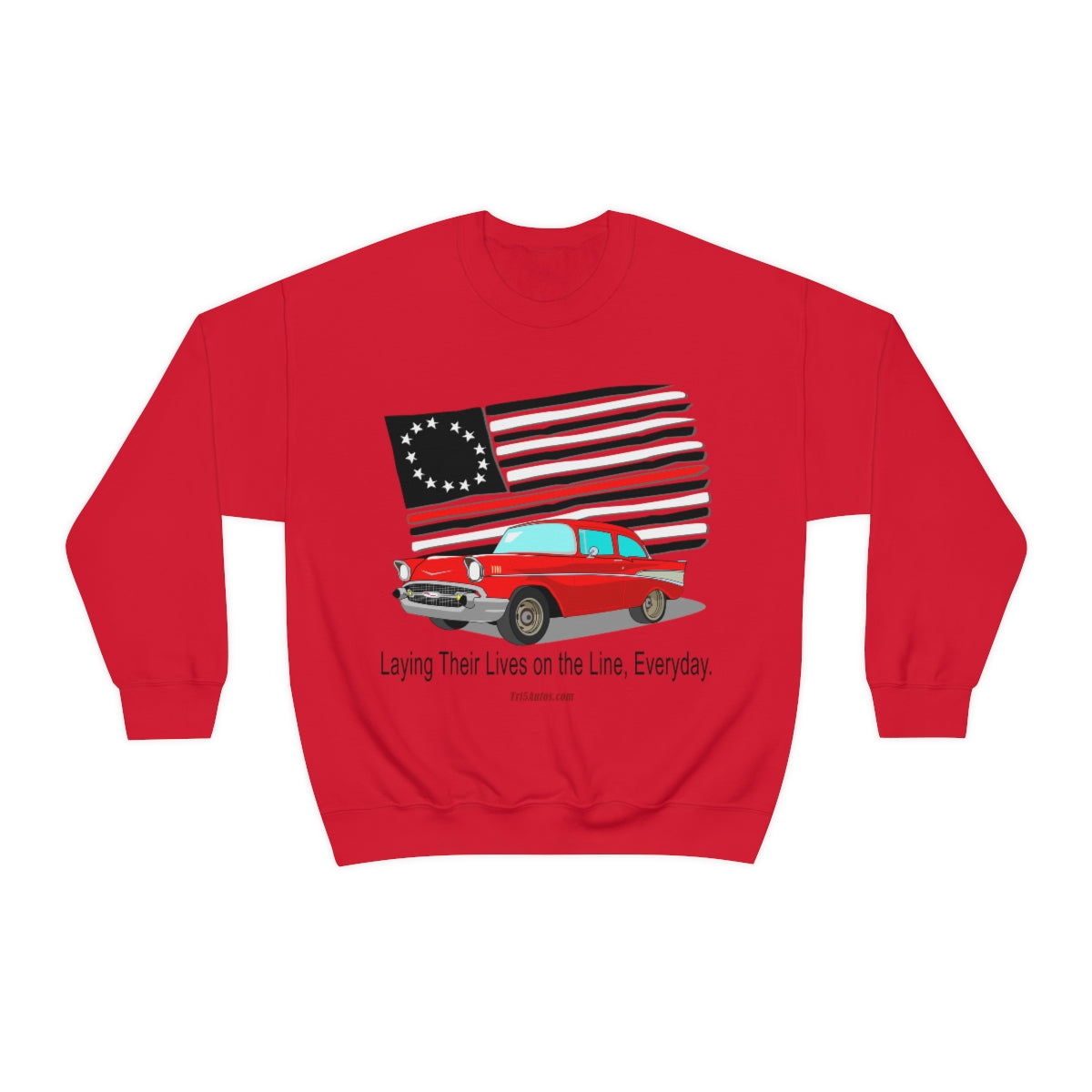 '57 Nomad Firefighter's Thin Red Line Unisex Heavy Blend™ Crewneck Sweatshirt