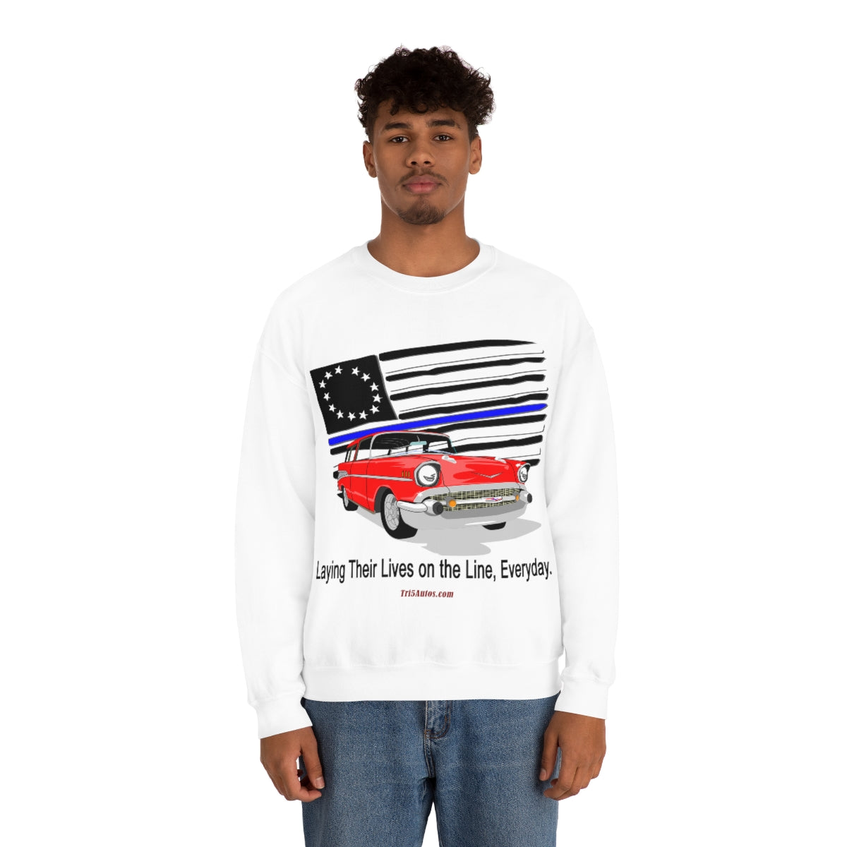 '57 Nomad Thin Blue Line Unisex Heavy Blend™ Crewneck Sweatshirt