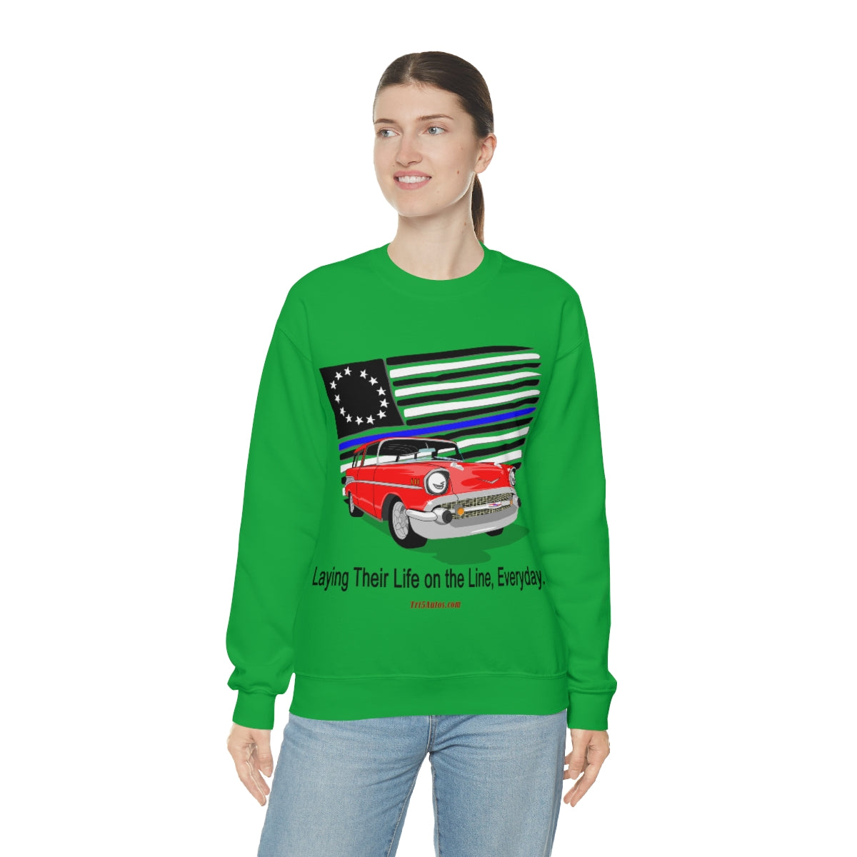 '57 Nomad Thin Blue Line Unisex Heavy Blend™ Crewneck Sweatshirt