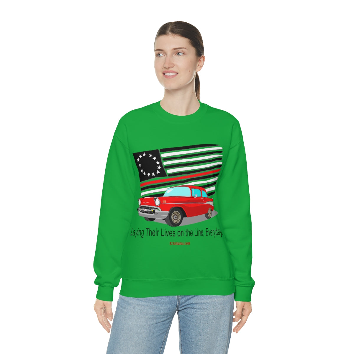 '57 Nomad Firefighter's Thin Red Line Unisex Heavy Blend™ Crewneck Sweatshirt