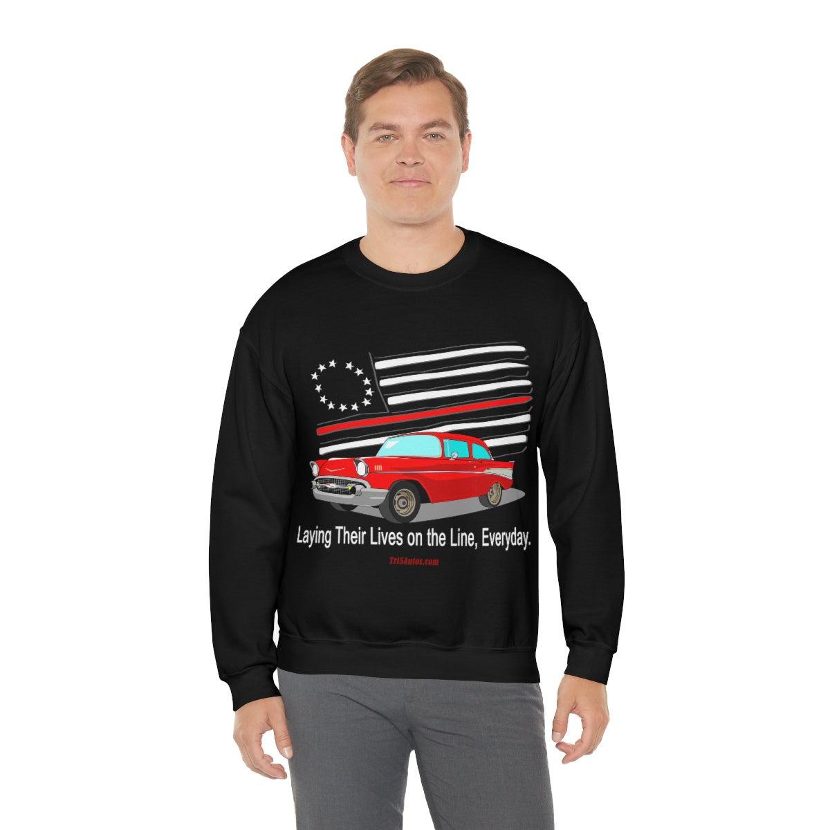 '57 Nomad Firefighter's Thin Red Line Unisex Heavy Blend™ Crewneck Sweatshirt