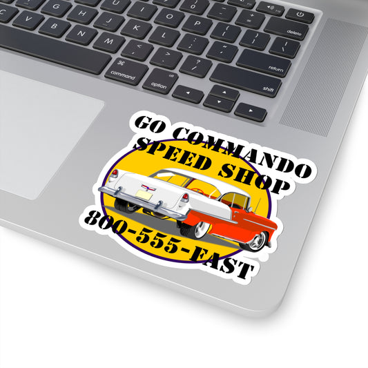 55 Orange Go Commando Speed Shop - Kiss-Cut Stickers