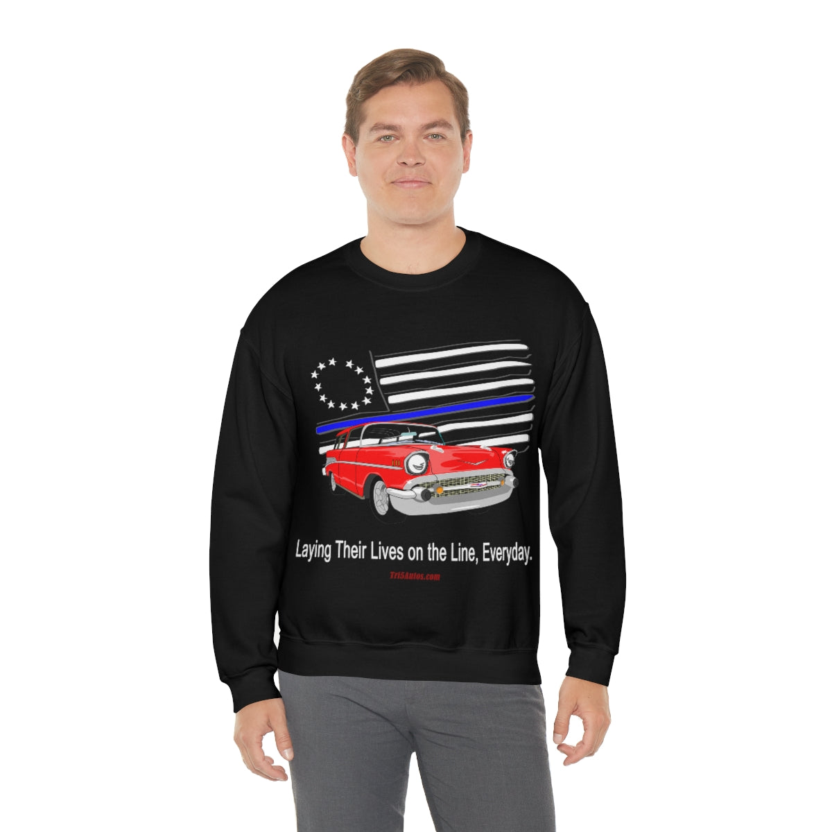 '57 Nomad Thin Blue Line Unisex Heavy Blend™ Crewneck Sweatshirt