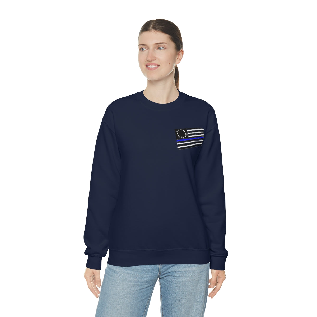 '57 Blue Bel Air - Peace Officers Thin Blue Line - Unisex Heavy Blend™ Crewneck Sweatshirt