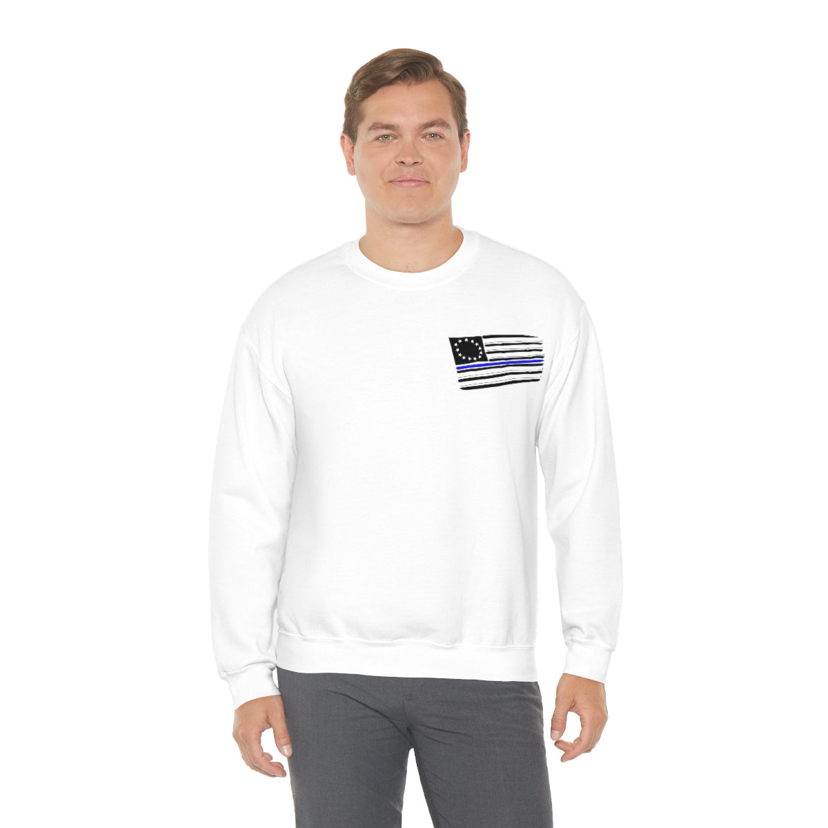 '57 Blue Bel Air - Peace Officers Thin Blue Line - Unisex Heavy Blend™ Crewneck Sweatshirt