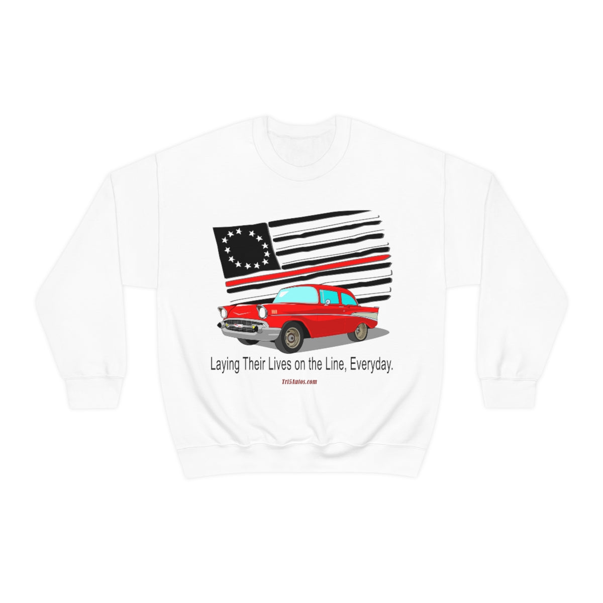 '57 Nomad Firefighter's Thin Red Line Unisex Heavy Blend™ Crewneck Sweatshirt