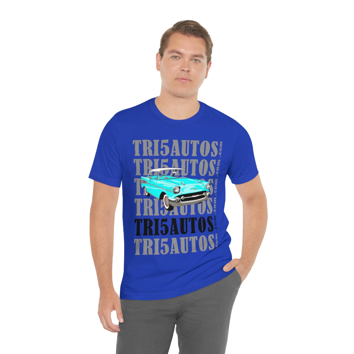 57 Light Blue Tri5Autos T - Unisex Jersey Short Sleeve Tee