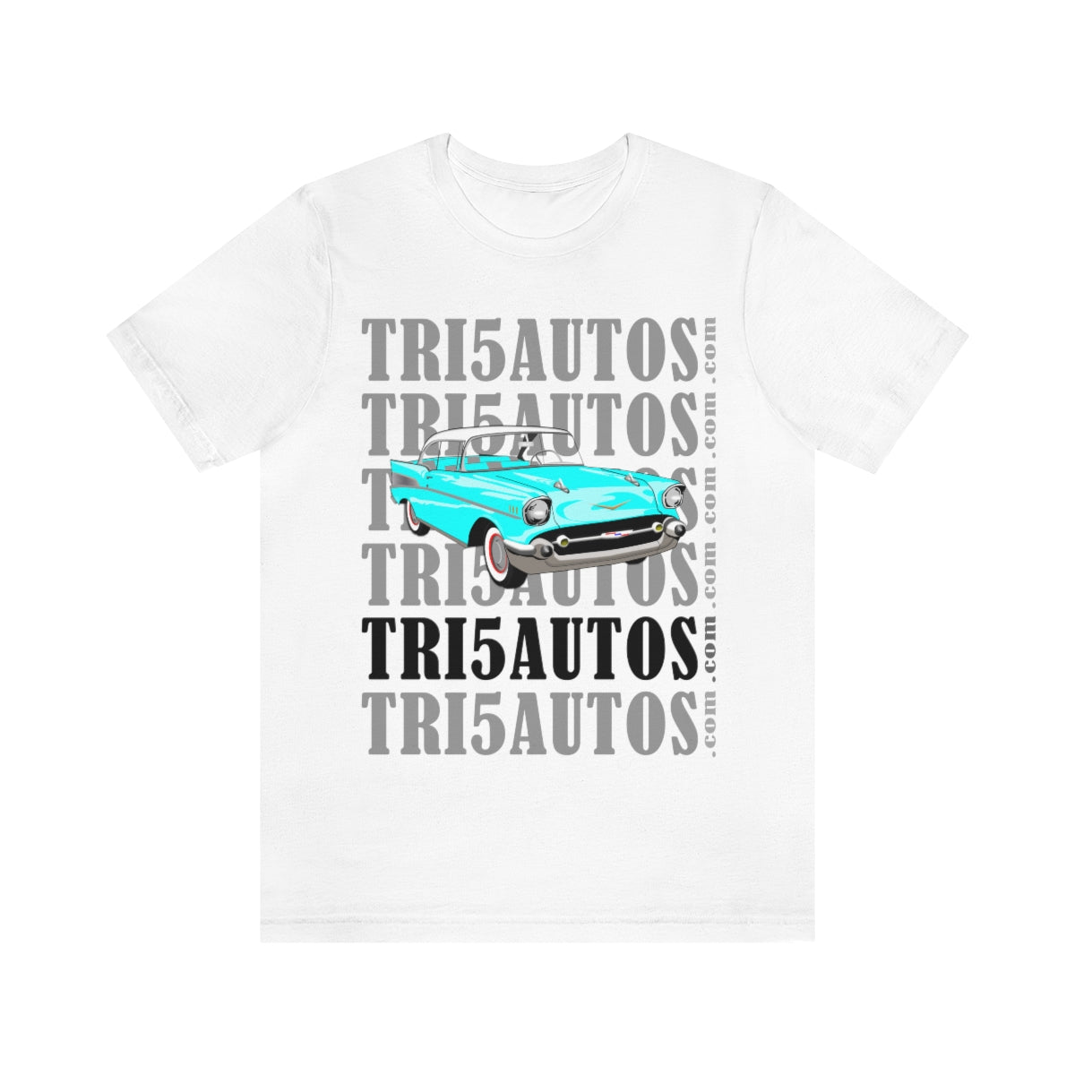 57 Light Blue Tri5Autos T - Unisex Jersey Short Sleeve Tee