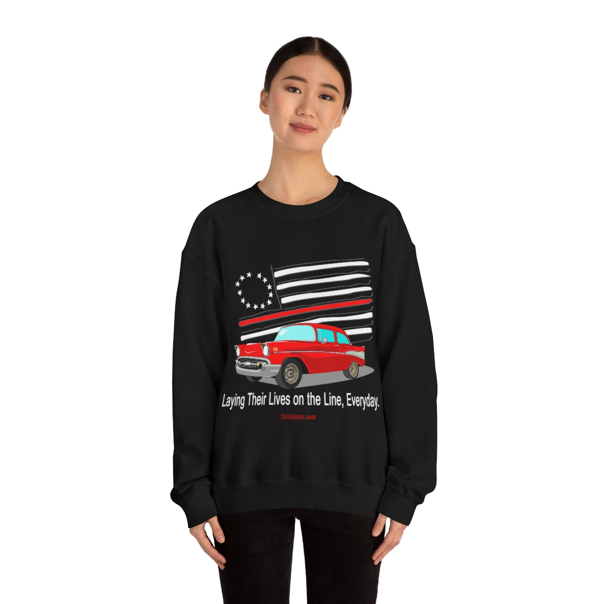 '57 Nomad Firefighter's Thin Red Line Unisex Heavy Blend™ Crewneck Sweatshirt