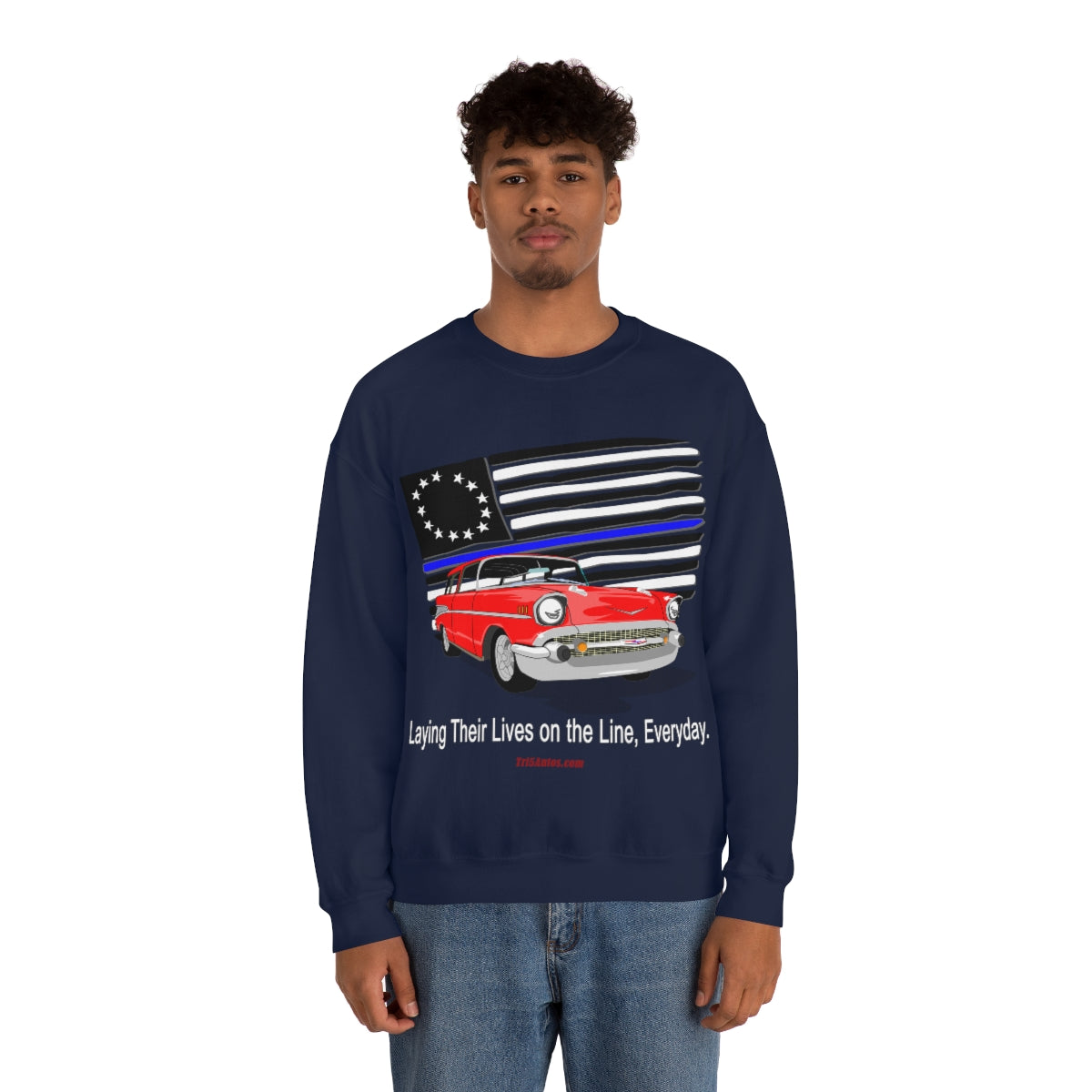 '57 Nomad Thin Blue Line Unisex Heavy Blend™ Crewneck Sweatshirt