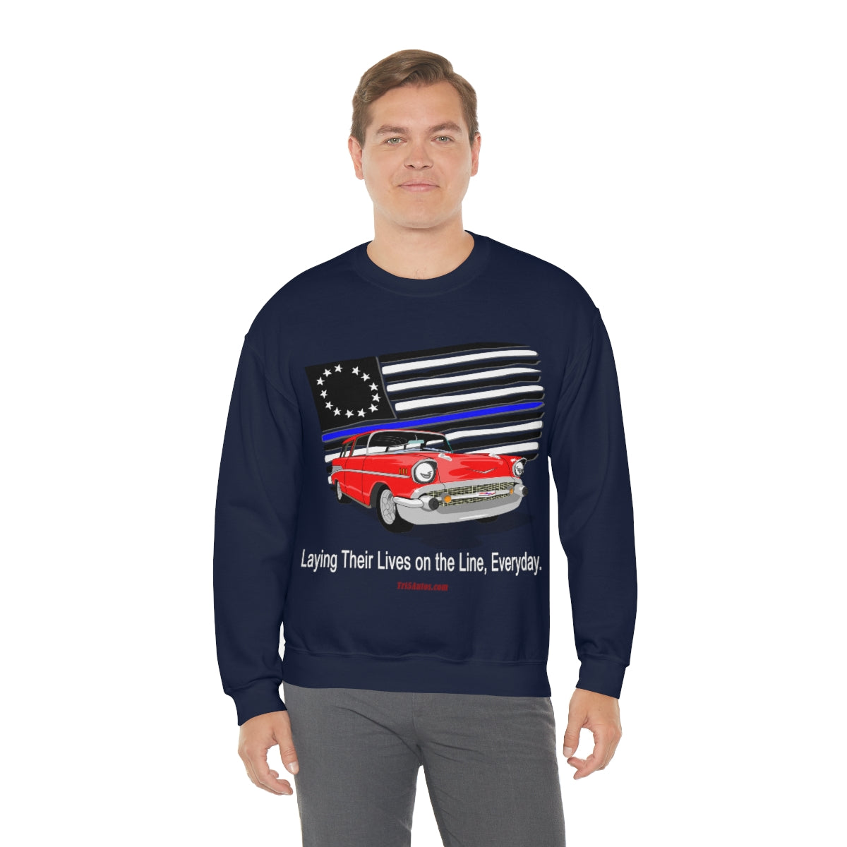 '57 Nomad Thin Blue Line Unisex Heavy Blend™ Crewneck Sweatshirt