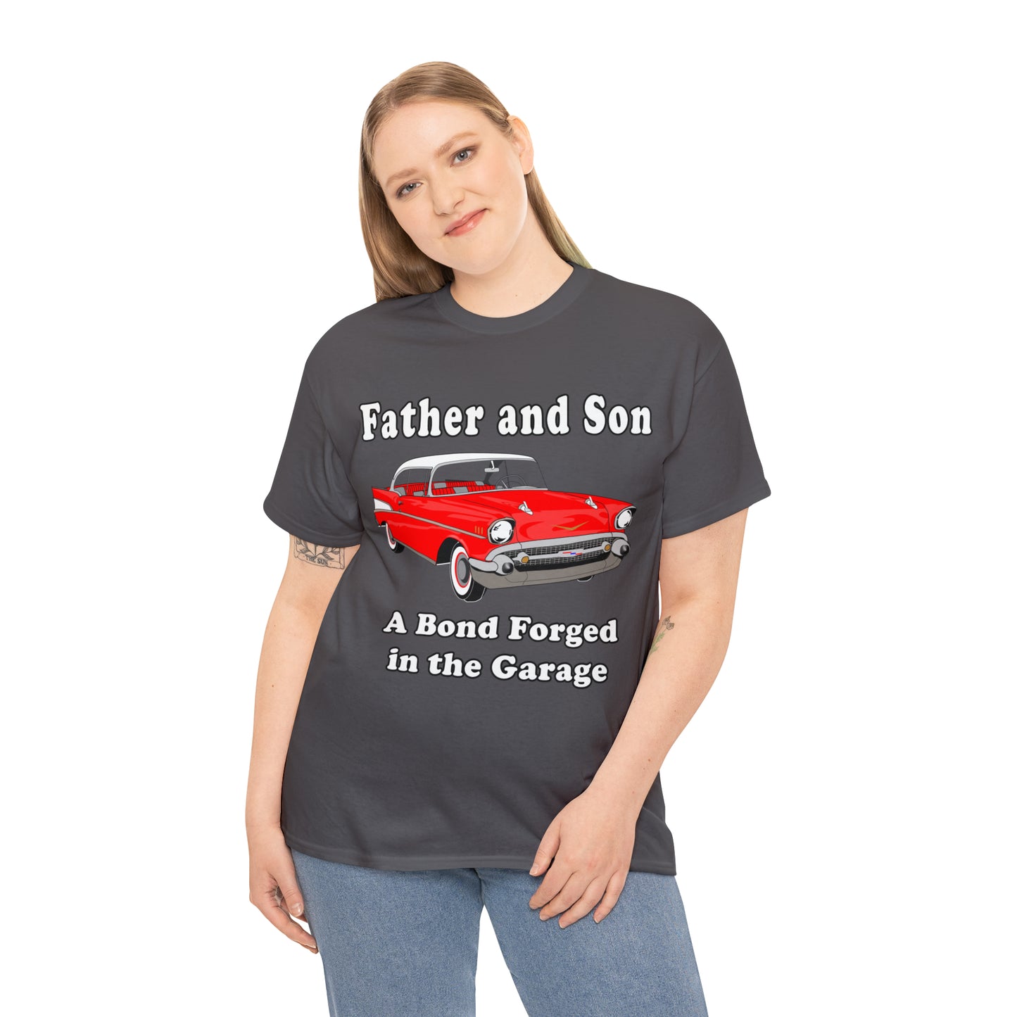 57 Father Son Bonding - Dark Unisex Heavy Cotton Tee