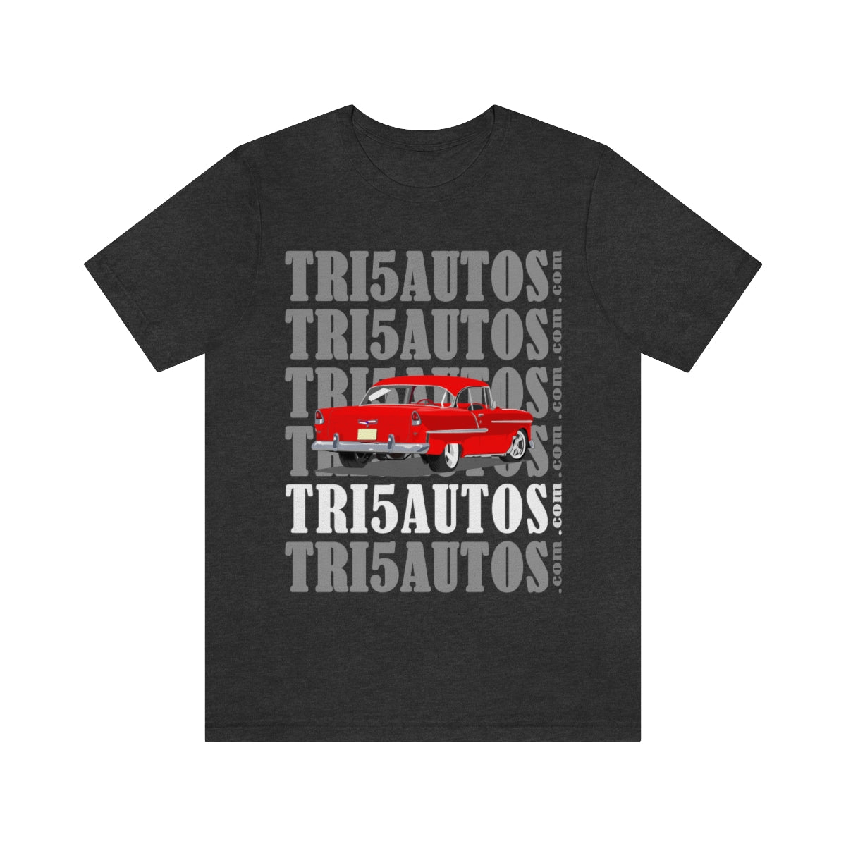 55 Red Tri5Autos T - Unisex Jersey Short Sleeve Tee