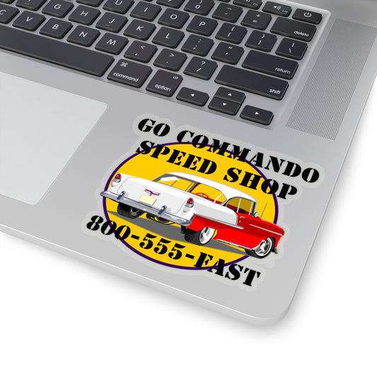 55 Red Go Commando Speed Shop - Kiss-Cut Stickers